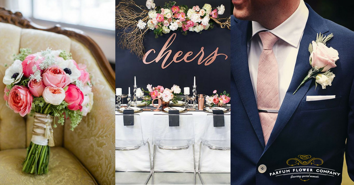 Pink and hotsell navy blue wedding